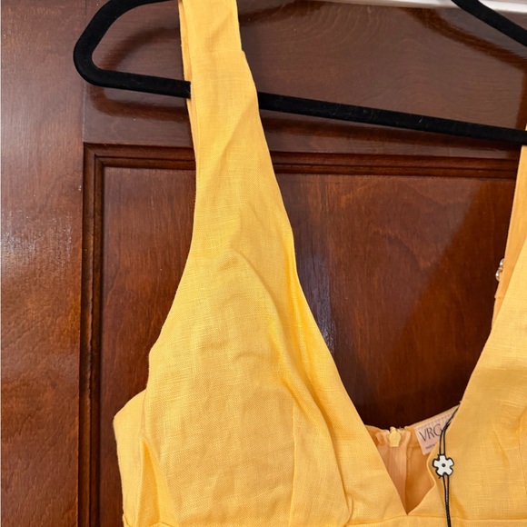 Chic Yellow Daphne Linen Maxi Dress with Bow Accents Sun - Picture 8 of 15